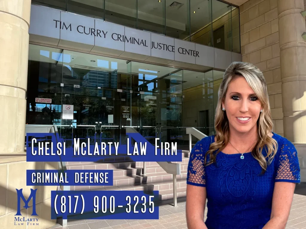 Criminal Defense Attorney Chelsi McLarty outside the Tim Curry Criminal Justice Center in Fort Worth, Texas